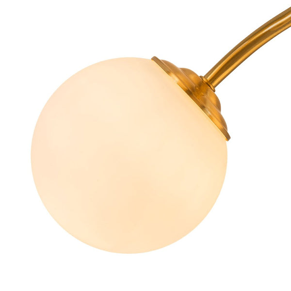 Chandelierias - Modern Brass Matte Glass Globe Sputnik Semi - Flush Mount - Semi Flush - Brass -