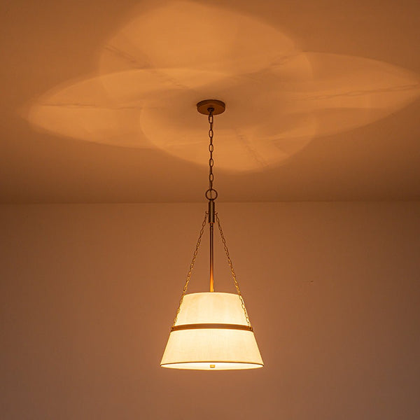 Chandelierias - Modern Casual 4 - Light Conical Linen Shade Pendant - Pendant - Black -