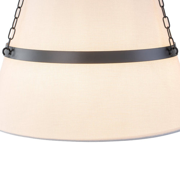Chandelierias - Modern Casual 4 - Light Conical Linen Shade Pendant - Pendant - Black -