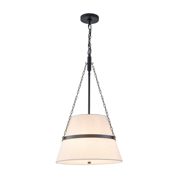 Chandelierias - Modern Casual 4 - Light Conical Linen Shade Pendant - Pendant - Black -