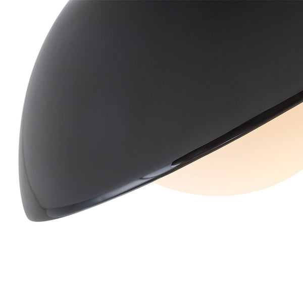 Chandelierias - Modern Ceramics 1 - Light Glass Globe Flush Mount - Semi Flush - Glaze Black - Brushed Brass -