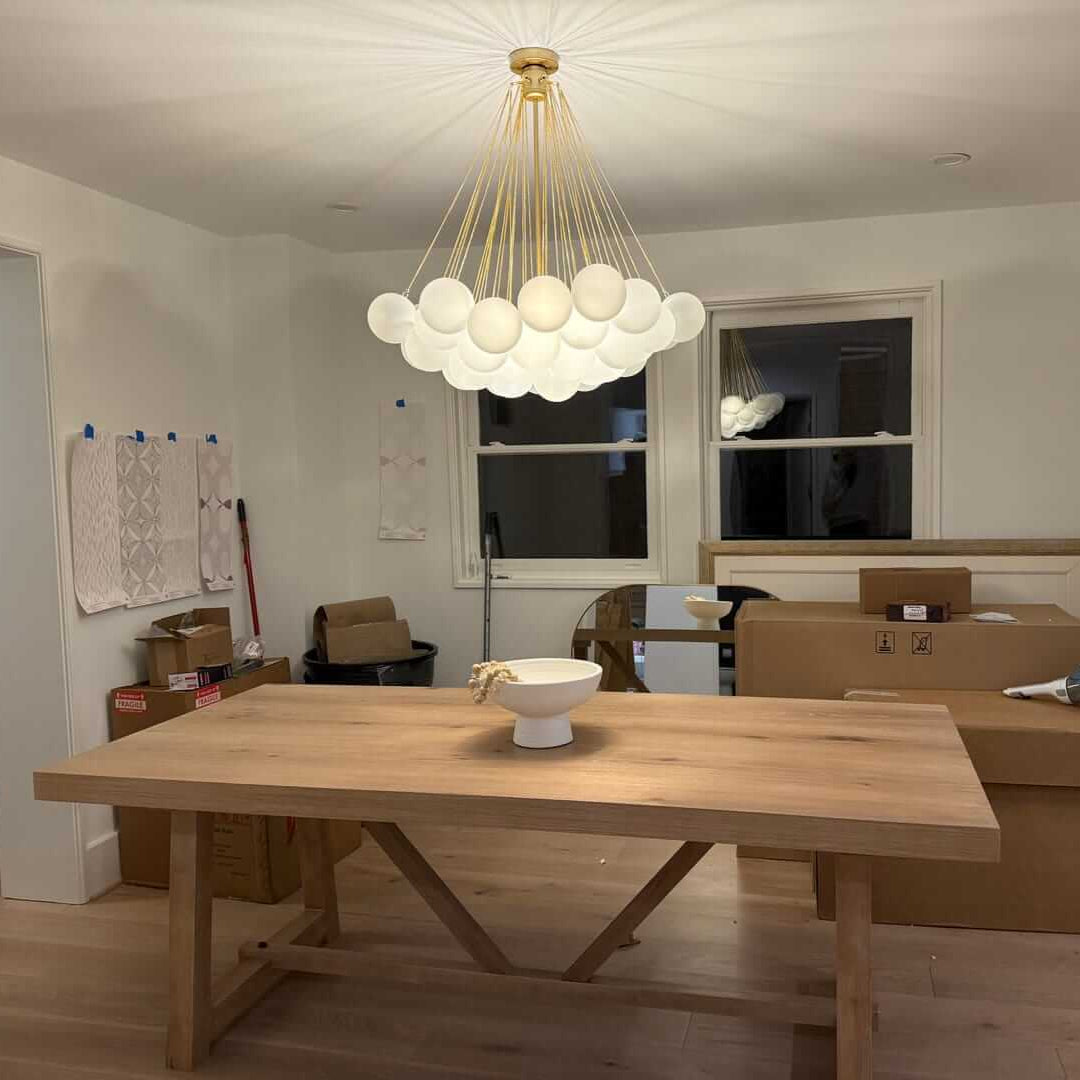 Modern Cluster Frosted Bubble Dining Room Chandelier Light | Chandelierias