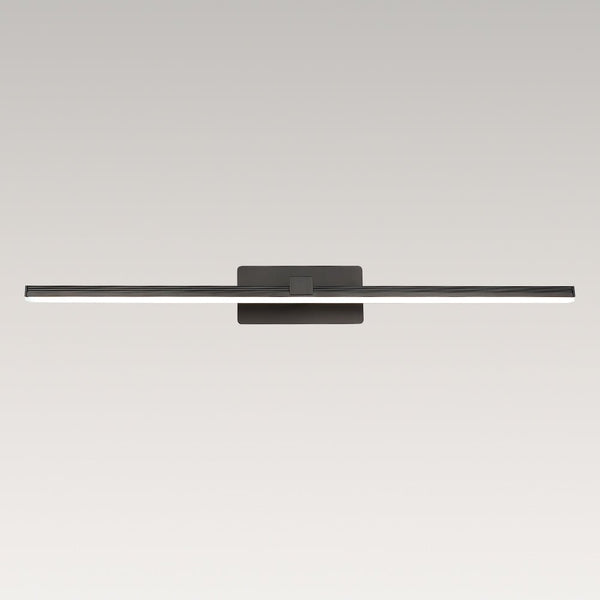 Chandelierias-Modern Cool White 6000K Fluted Linear Bathroom Vanity Light--Black-23.8in