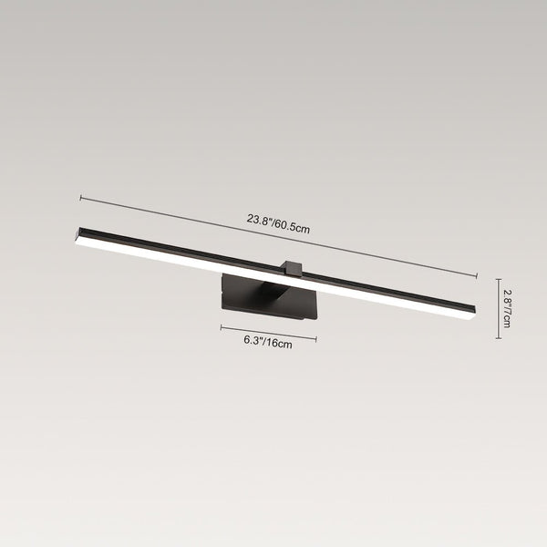 Chandelierias-Modern Cool White 6000K Fluted Linear Bathroom Vanity Light--Black-23.8in
