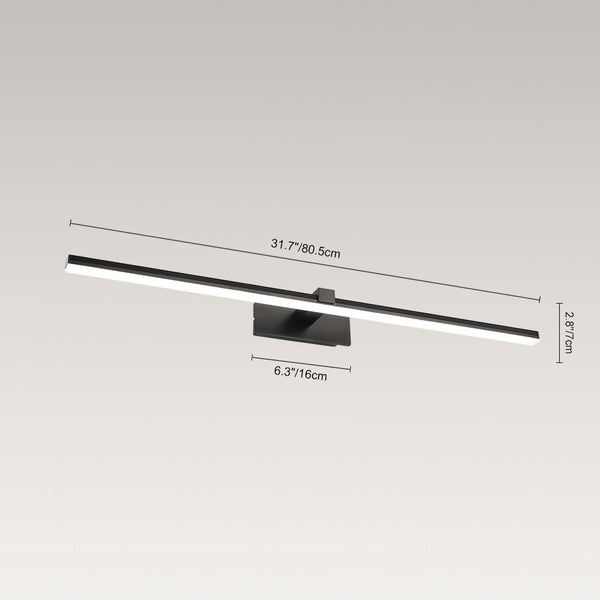 Chandelierias-Modern Cool White 6000K Fluted Linear Bathroom Vanity Light--Black-23.8in