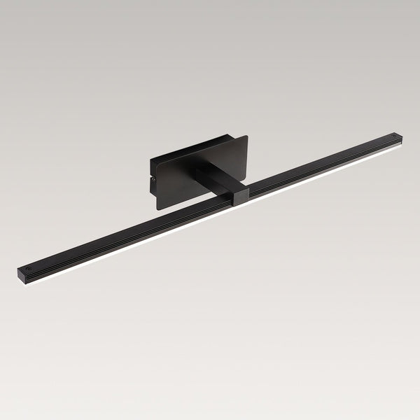 Chandelierias-Modern Cool White 6000K Fluted Linear Bathroom Vanity Light--Black-23.8in
