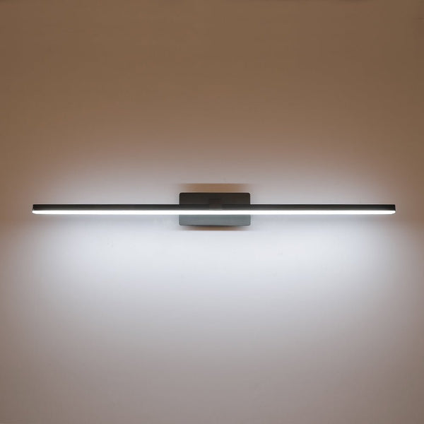 Chandelierias-Modern Cool White 6000K Fluted Linear Bathroom Vanity Light--Black-23.8in