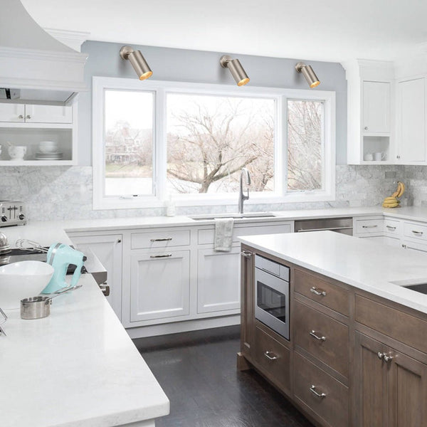 Chandelierias - Modern Cylinder Metal Spotlight Single Track Light - Spotlight - Nickel - 1 - Pack