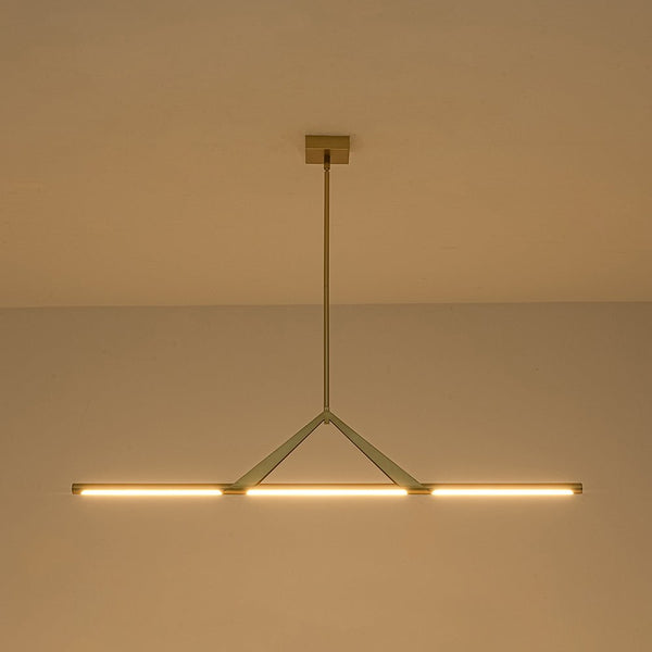 Chandelierias - Modern Dimmable LED Slim Long Bar Linear Pendant - Gold -
