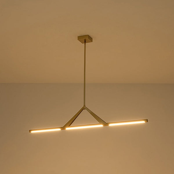 Chandelierias - Modern Dimmable LED Slim Long Bar Linear Pendant - Gold -