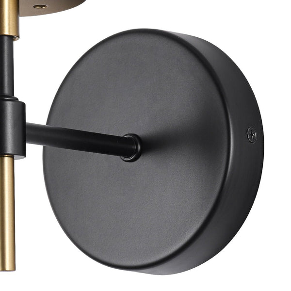Chandelierias - Modern Farmhouse 1 - Light Clear Glass Globe Armed Wall Sconce - Wall Light - Brass & Black -