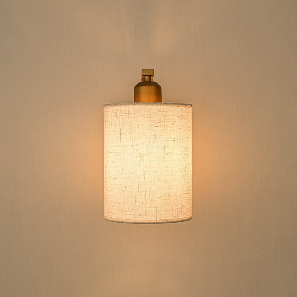 Chandelierias-Modern Farmhouse 1-Light Cylindrical Textured Linen Fabric Wall Sconce-Wall Light-Black-