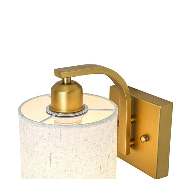 Chandelierias-Modern Farmhouse 1-Light Cylindrical Textured Linen Fabric Wall Sconce-Wall Light-Black-