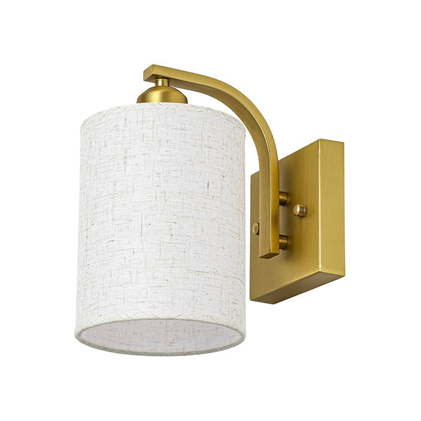 Chandelierias-Modern Farmhouse 1-Light Cylindrical Textured Linen Fabric Wall Sconce-Wall Light-Black-
