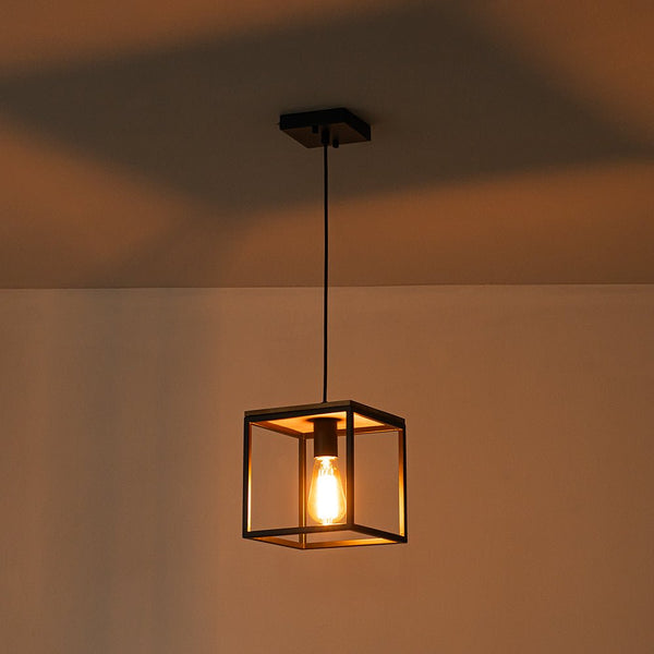 Chandelierias - Modern Farmhouse 1 - Light Square Cage Mini Pendant - Pendant - 1 Pack -