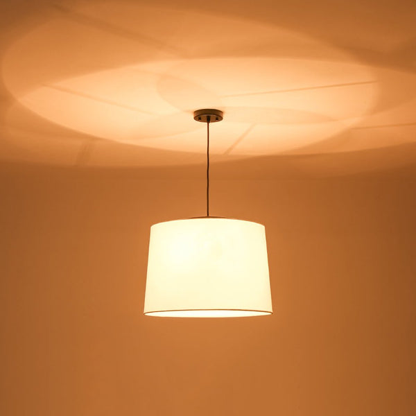 Chandelierias - Modern Farmhouse 3 - Light Flare - shape Drum Fabric Pendant - Pendants - 19.7 in -