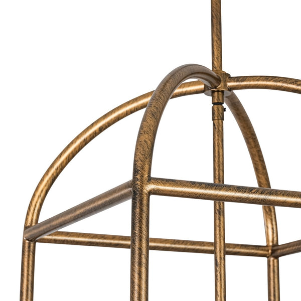 Chandelierias-Modern Farmhouse 4-Light Wrought Iron Geometric Cage Pendant-Pendants-13.0 in-