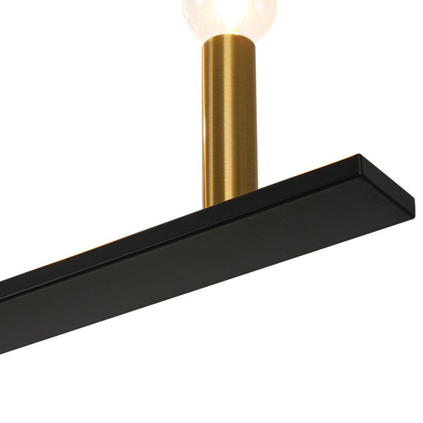 Chandelierias - Modern Farmhouse 7 - Light Uneven Linear Chandelier - Chandeliers - Brass & Black -