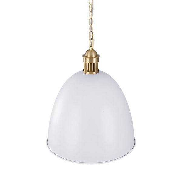 Chandelierias - Modern Farmhouse Bullet 1 - Light Metal Dome Pendant - Pendants - White -