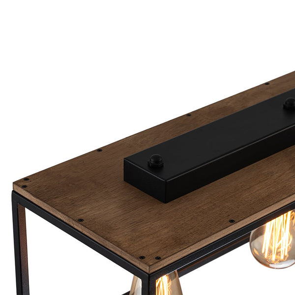 Chandelierias - Modern Farmhouse Rectangular Wood 5 - Light Caged Chandelier - Chandelier - 5 - Light -