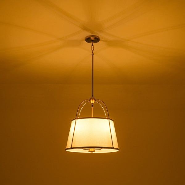Chandelierias-Modern Farmhouse Tapered Fabric Drum Lantern Pendant-Pendants-17.0 in-1-Pack