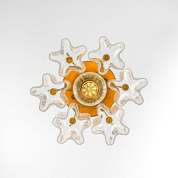 Chandelierias-Modern Glam 1-Light Tronchi Murano Glass Stacked Semi-flush Mount-Semi Flush-Brushed Brass-