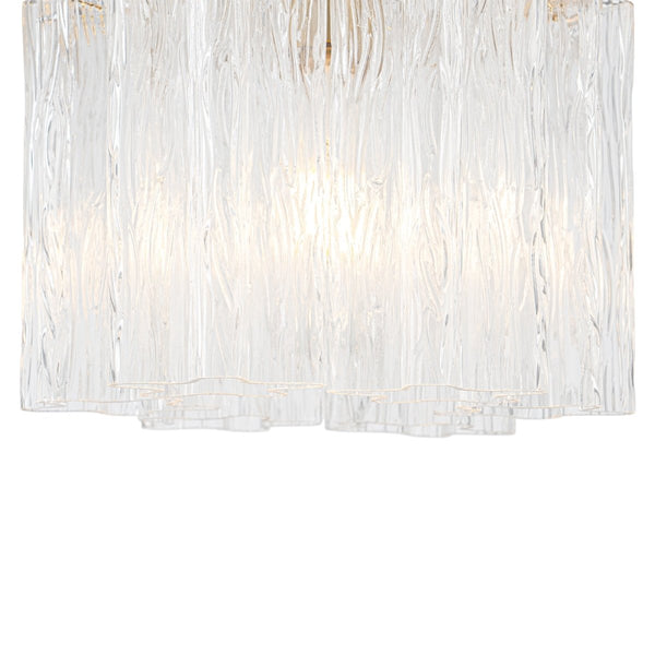 Chandelierias-Modern Glam 1-Light Tronchi Murano Glass Stacked Semi-flush Mount-Semi Flush-Brushed Brass-