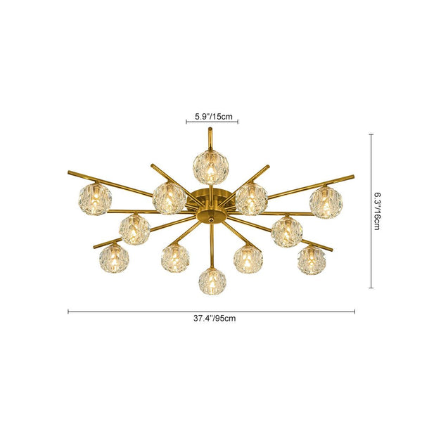Chandelierias-Modern Glam 12-Light Blooming Firework Faceted Crystal Satellite Semi-Flush Mount-Semi Flush-37.4 in.-