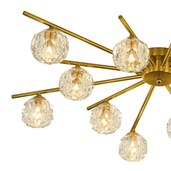 Chandelierias-Modern Glam 12-Light Blooming Firework Faceted Crystal Satellite Semi-Flush Mount-Semi Flush-37.4 in.-