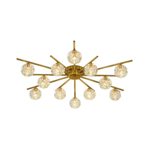 Chandelierias-Modern Glam 12-Light Blooming Firework Faceted Crystal Satellite Semi-Flush Mount-Semi Flush-37.4 in.-