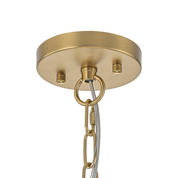 Chandelierias - Modern Glam 6 - Light Floral Crystal Drum Pendant - Chandeliers - Brass -