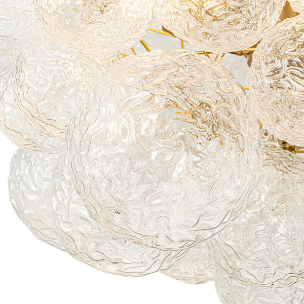 Chandelierias - Modern Glam Water Patterned Glass Bubble Chandelier - Chandelier - Brass - 3 Bulbs