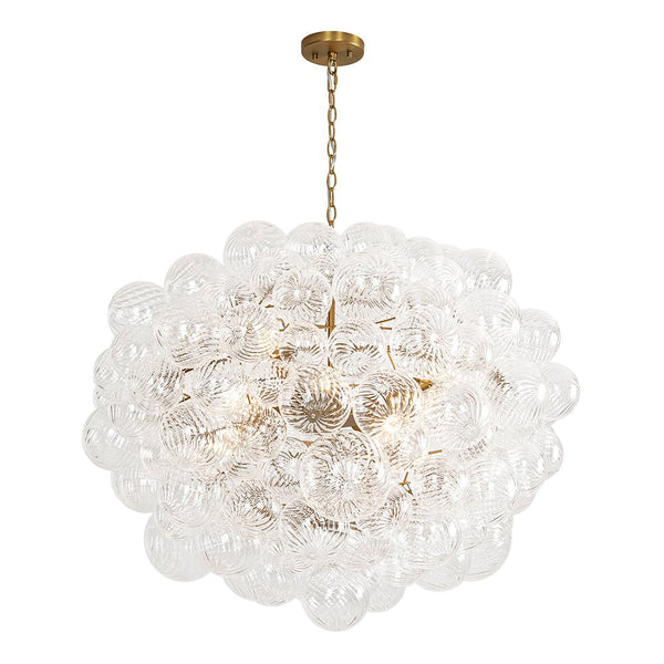 Chandelierias - Modern Gorgeous 12 - Light Swirled Glass Sphere Chandelier - Chandelier - 12 Bulbs -