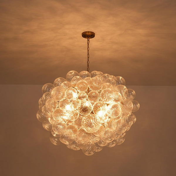 Chandelierias - Modern Gorgeous 12 - Light Swirled Glass Sphere Chandelier - Chandelier - 12 Bulbs -