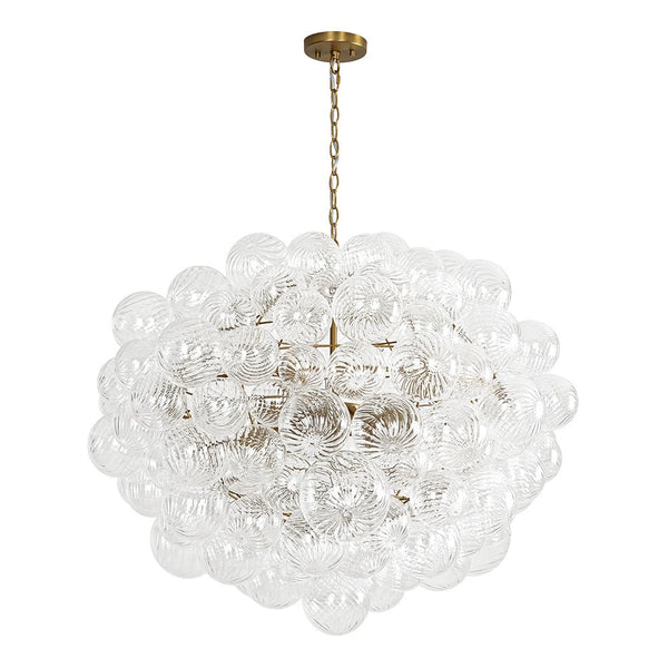 Chandelierias - Modern Gorgeous 12 - Light Swirled Glass Sphere Chandelier - Chandelier - 12 Bulbs -