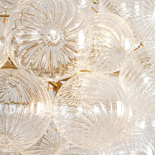 Chandelierias - Modern Gorgeous 12 - Light Swirled Glass Sphere Chandelier - Chandelier - 12 Bulbs -