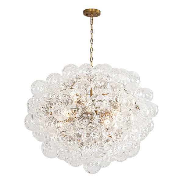 Chandelierias - Modern Gorgeous 12 - Light Swirled Glass Sphere Chandelier - Chandelier - 12 Bulbs -