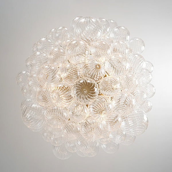 Chandelierias - Modern Gorgeous 12 - Light Swirled Glass Sphere Chandelier - Chandelier - 12 Bulbs -