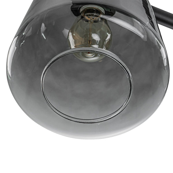 Chandelierias - Modern Gradient Gray Bell Glass 3 - Light Kitchen Island Chandelier - Chandelier - Matte Black -