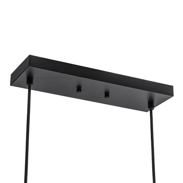Chandelierias - Modern Gradient Gray Bell Glass 3 - Light Kitchen Island Chandelier - Chandelier - Matte Black -
