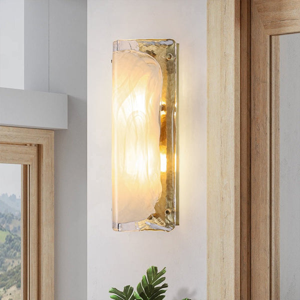 Chandelierias - Modern Handmade Cloud Glass Linear Vanity Light - Wall Light - 13.4in -