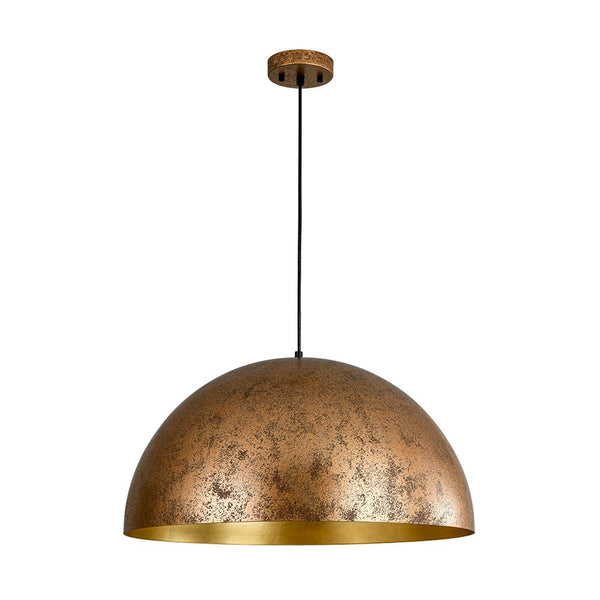 Chandelierias - Modern Hanging Oversized Dome Pendant - Pendant - 15 in. - Rusty Gold