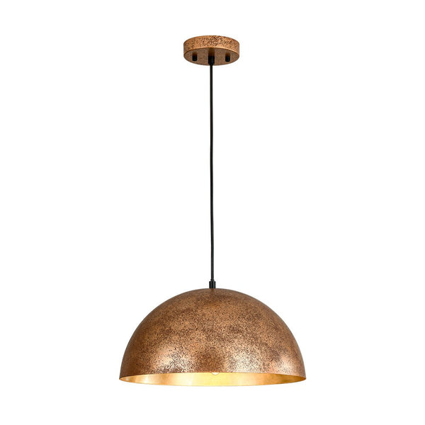 Chandelierias - Modern Hanging Oversized Dome Pendant - Pendant - 15 in. - Rusty Gold