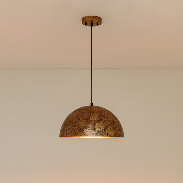 Chandelierias - Modern Hanging Oversized Dome Pendant - Pendant - 23 in. - Rusty Gold