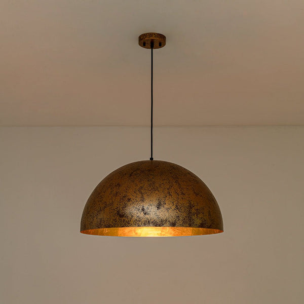 Chandelierias - Modern Hanging Oversized Dome Pendant - Pendant - 23 in. - Rusty Gold