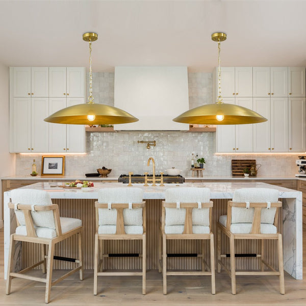 Chandelierias - Modern Industrial 1 - Light Oversized Flat Dome Pendant - Pendant - Black -