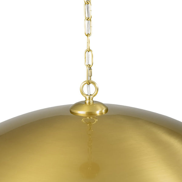 Chandelierias - Modern Industrial 1 - Light Oversized Flat Dome Pendant - Pendant - Brass -
