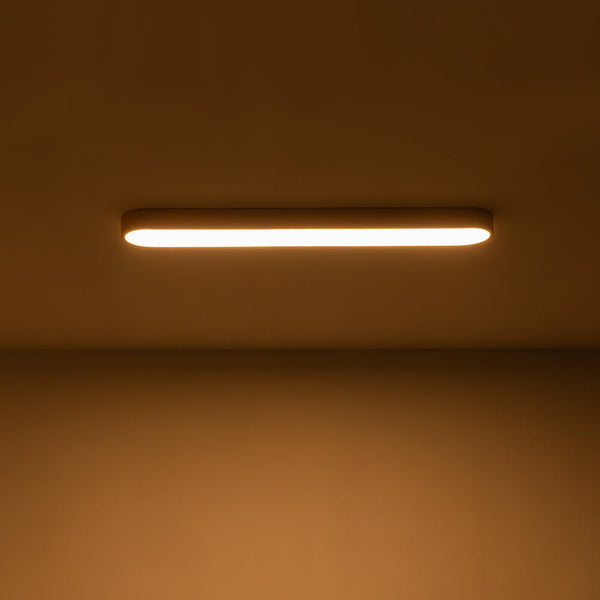 Chandelierias - Modern Long Oval Faux Wood Finish Dimmable LED Flush Mount - Flush Mount - Natural -