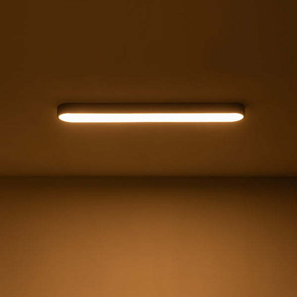 Chandelierias - Modern Long Oval Faux Wood Finish Dimmable LED Flush Mount - Flush Mount - Natural -