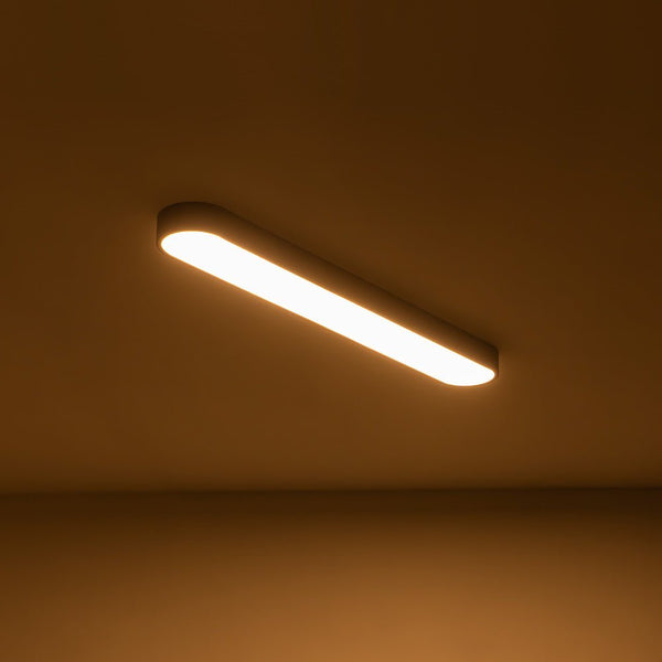 Chandelierias - Modern Long Oval Faux Wood Finish Dimmable LED Flush Mount - Flush Mount - Natural -